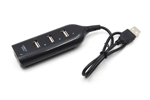 USB 2.0 Hub till 4-Port Svart