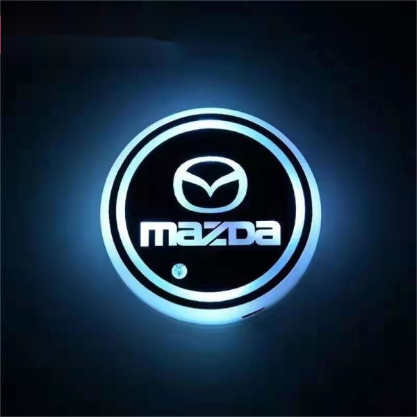 Bil farverig lysende vand coaster LED bil interiør vejrtrækning lysende sensor central kontrol bil anti-skrid mat atmosfære lys (Mazda)