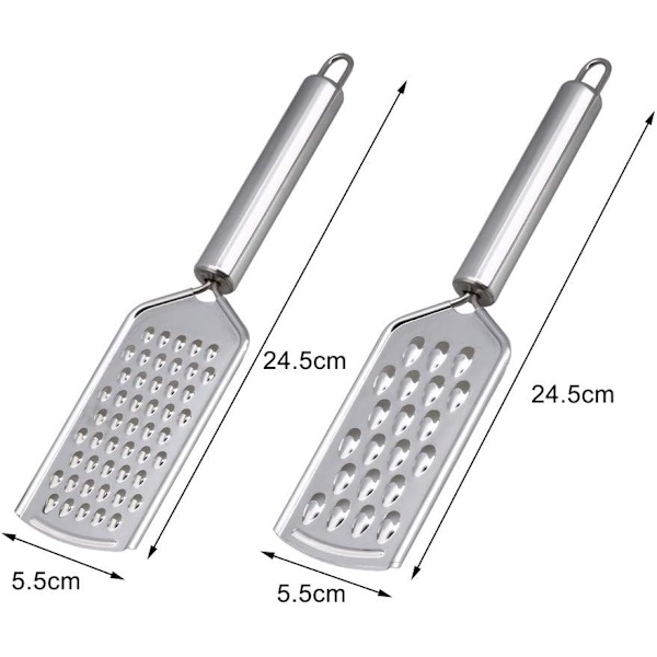 2PCS Kjøkkenrivjern, Ostedrivjern Fint Rivjern for Kjøkken med Håndtak og Razor-Sharp Rustfritt Stålblad og for Sjokolade, Ost, Gulrot, Ingefær