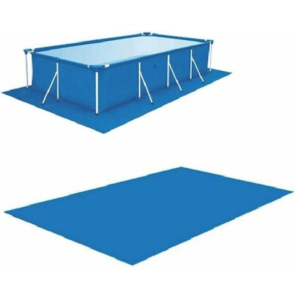 Rektangulära poolmattor, golvmattor för fyrkantig pool, rektangulär golvmatta för pool, hopfällbart golvskydd för ram pool, plaskdamm