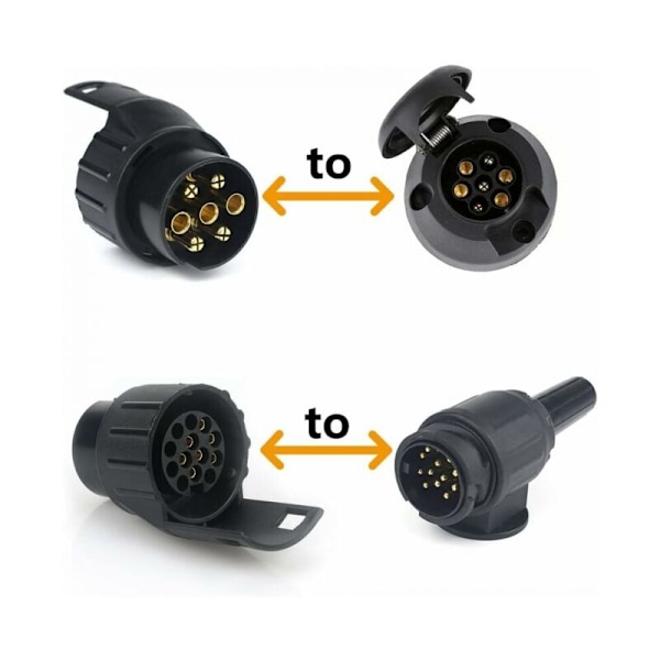 7/13 Adapter Trailer 7 til 13 pins stik Træplade 7 Polet A 13 PIN til bil trailer, traktor, campingvogn, cykelholder