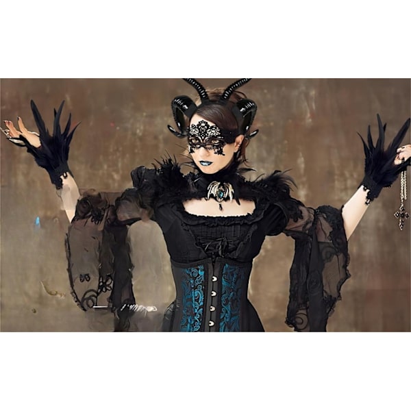 Stegosaurus Djævel Horn Pandebånd, Sort Djævel Horn Sort Horn Pandebånd Halloween Kostume Cosplay