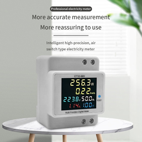 Digital enfaset energimåler KONSULTATION KONSULTERET FIRMA KONSULTATIV AC40V-300V 100A VOLTMATEMEMATE LOKATION AMPERE WATT KWH Frekvens Effekt