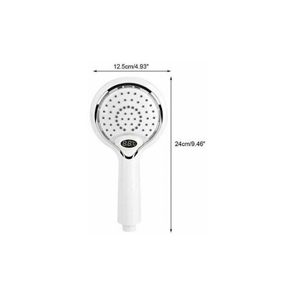 LED Dusjhode, 3 Farger Temperaturkontroll Dusjhode, LED Temperatur Dusjhode, Dusjspray med Temperaturkontroll