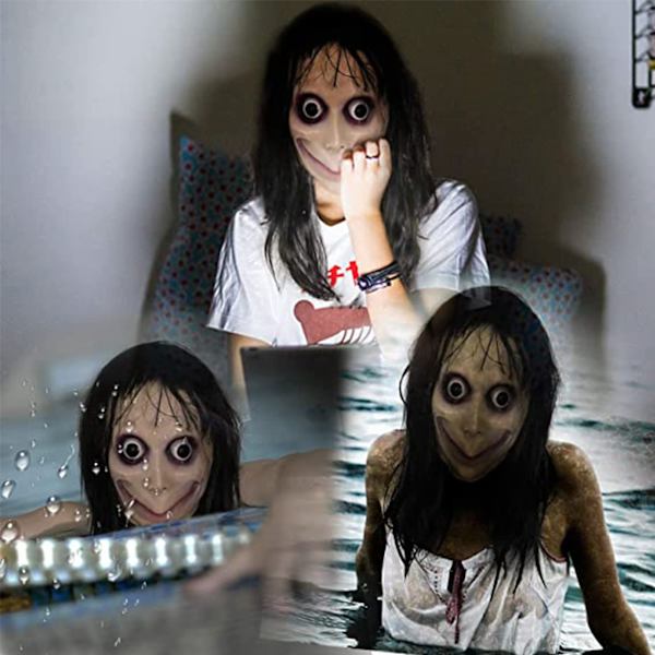 Halloween-naamio, pelottava naamio, käsintehty lateksi, kauhu, paha, kuminen naamio naamiaisasuun