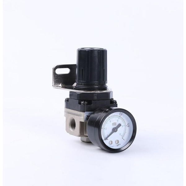 AR2000 - 1/4 \"Lufttryksregulator, pneumatisk kontrolkompressor med trykmåler, justerbar lufttryksmålerventil i aluminiumslegering med støtte