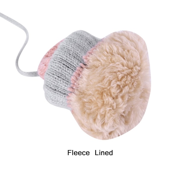 Barn og småbarn varme hansker vinter varme fortykkede strikkede hansker med tau fluffy halter hansker anti-tap tau egnet for gutter og jenter alder