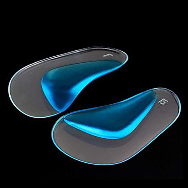 4 Paria Geelikaari Tuet, Silikon Ortopediset Litteät Jalat Ortoosi Kaari Tuet Insoles Plantar Fasciitis Kenkä Kaari Tuet Geeli Korkokengät