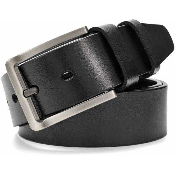 Lærbelte for menn til casual jeansbukser, spenne i legering, bredde 38 mm