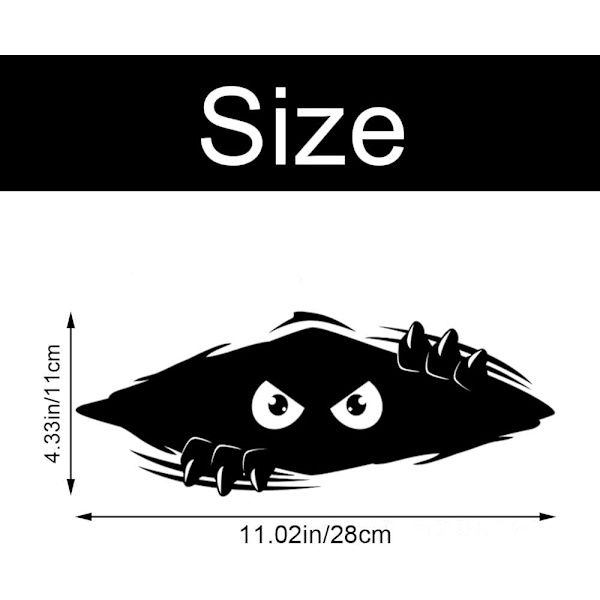 2 Peek Monster -tarra, vedenpitävä vinyylitarra, hauska Peep -auton tarra auton puskuriin, moottoripyörään, matkalaukkuun
