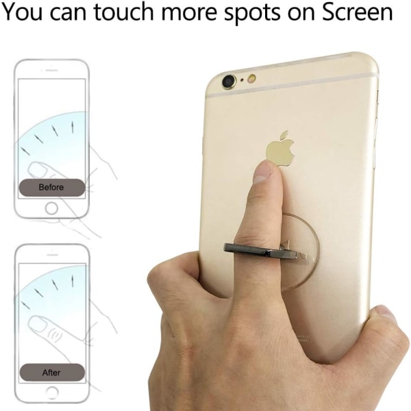 6 stycken (3 kvadratiska och 3 runda, slumpmässiga färger) transparent telefon