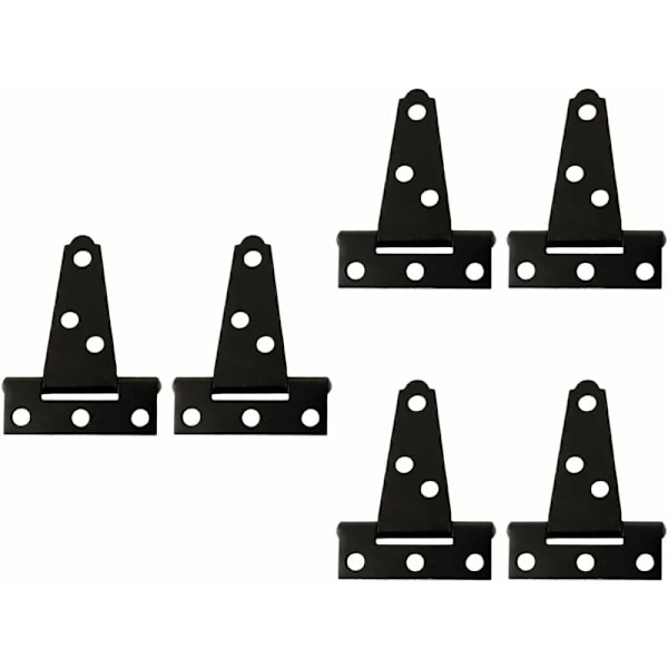 6 kpl 2 punnan mustaksi lakatut T-saranoita, raskaan sarjan T-sarana, puuoven saranat, metalliset ruostumattomat ovisaranat ruuveilla aitto-oviin