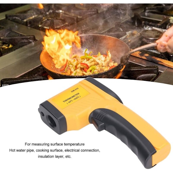 Infraröd Termometer, Beröringsfri Laser Infraröd Termometer från -50°C till 550°C, Bakgrundsbelyst LCD-display (Ej för Människor)
