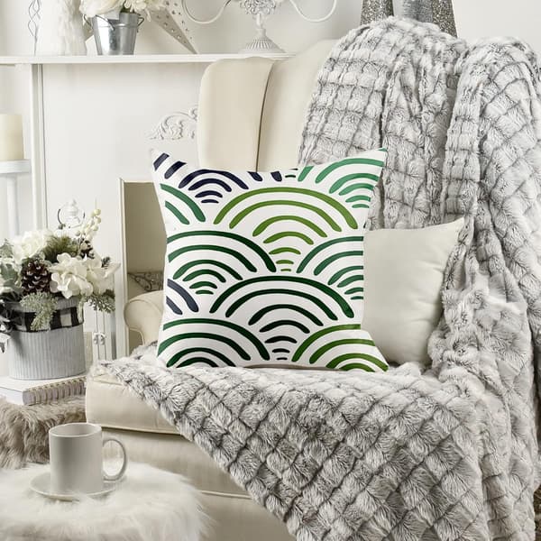 Kuddfodral 45 x 45 cm, set med 4 bomulls- och linnekuddfodral för utomhus trädgårdssoffa säng soffkuddar