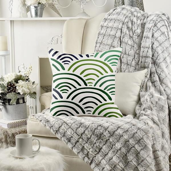Kuddfodral 45 x 45 cm, set med 4 kuddfodral i bomull och linne, kuddfodral för soffa, utomhus trädgårdssäng, soffkuddar (22-WillowLea