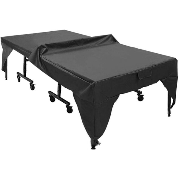 Pingpongbord dækken, foldbart polyester tablet vandbord vandtæt med vandbeskytter af sort udendørs sport sort - 280x153x73c