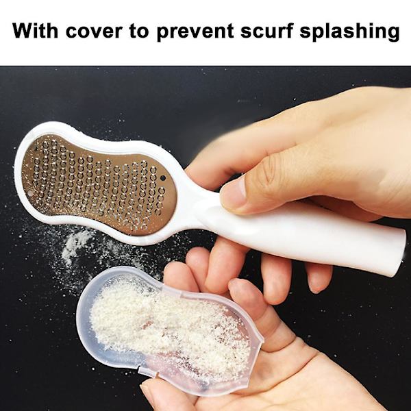 Wetdry Callus Remover W/catcher, Medicinsk-kvalitet Rustfrit Stål, Vaskbar | Fodfil, Fodskrubbe（hvid）