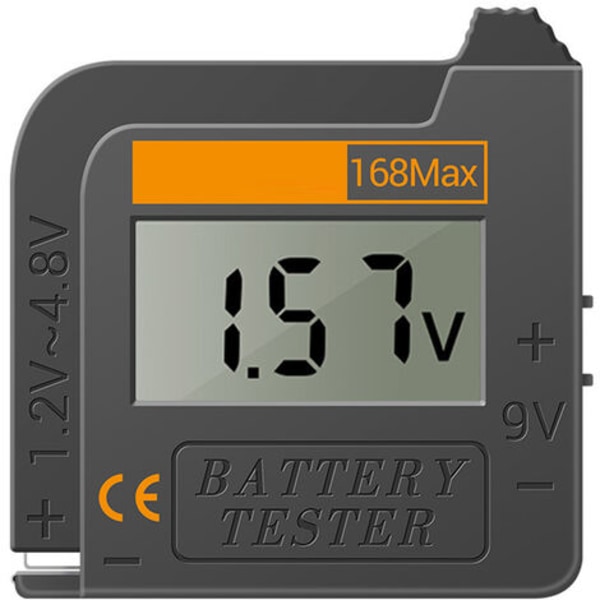 Universal digital batteritester for alle C, AA, AAA, D, N, 9V 6F22 og 1,5V batterier for elektrisk utstyr (krever ikke batteri for drift)