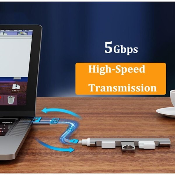 4-porttinen USB C -keskitin, USB C - USB-keskittimeen, USB C -jakaja, USB C -jakaja USB 3.0 -keskittimeen, yhteensopiva Mac Pron, iPad Pron, Chromebookin, Pixelbookin ja Surface P:n kanssa