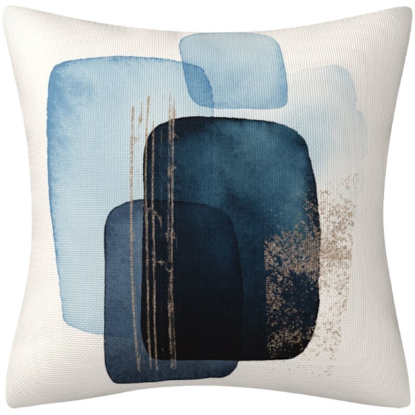 Abstrakt Putetrekk 45 x 45 cm Moderne Minimalistisk Geometrisk Blå Dekorativt Putetrekk for Sofa Soverom Hjem Dekor 4 Stykker
