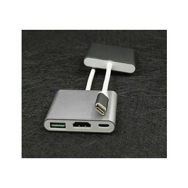 Type-C - HDMI + USB HD -kaapeli kaapeli-asema kaapelinmuunnin 3 in 1 4K