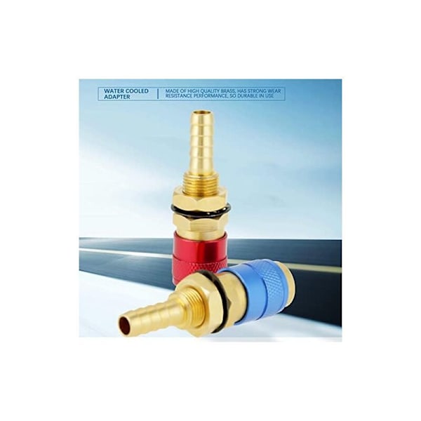 Hurtigkoblinger, 2 stk 8mm gass- og vannhurtigkobling Hurtigkobling oksygen tig-kobling plug-in vannkjøler for mig tig sveisepistol