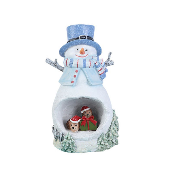 1 stk. Bordplate malt harpiksnisseornament julepynt