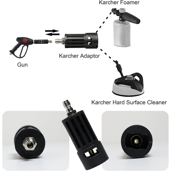 6,35 mm Adapter til Højtryksrenser Hurtigkobling Udskiftningstilbehør til Karcher Højtryksrenser Hurtigudløser Kobling Kompatibel med Karcher K Serie