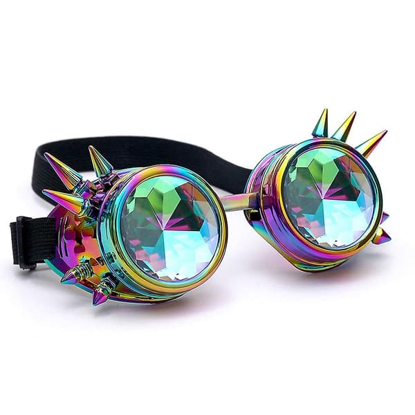 Kaleidoskooppi Steampunk -lasit Sateenkaarikristallilasit