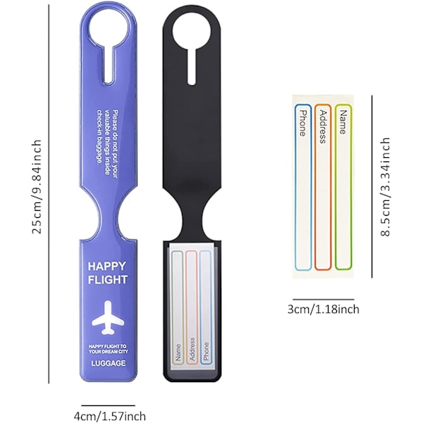 Matkatavaralappuja, lentokoneen matkalaukkulappu, matkalaukkulappu, PVC-henkilökorttimatkatavaralappuja, lappulappuja matkalaukulle, matkatavaroille, repuille, matkustamiseen, 4 kappaletta
