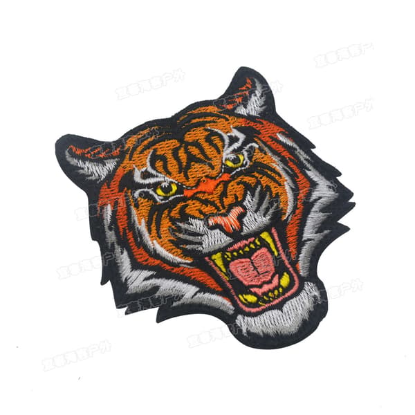Bengal Striped Tiger Roaring Brodert Patch Strykejern På Sy På Patch