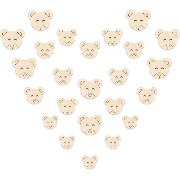 120 bitar nallebjörnsknappar för baby stickning av trä