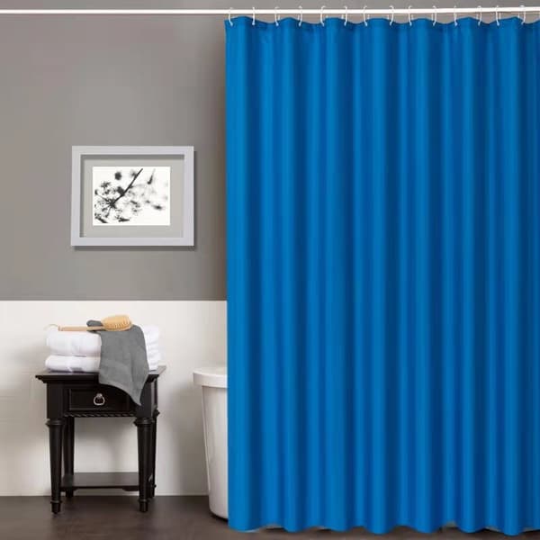 Blå Polyester Vanntett Dusjforheng 80*180cm Ensfarget Bat