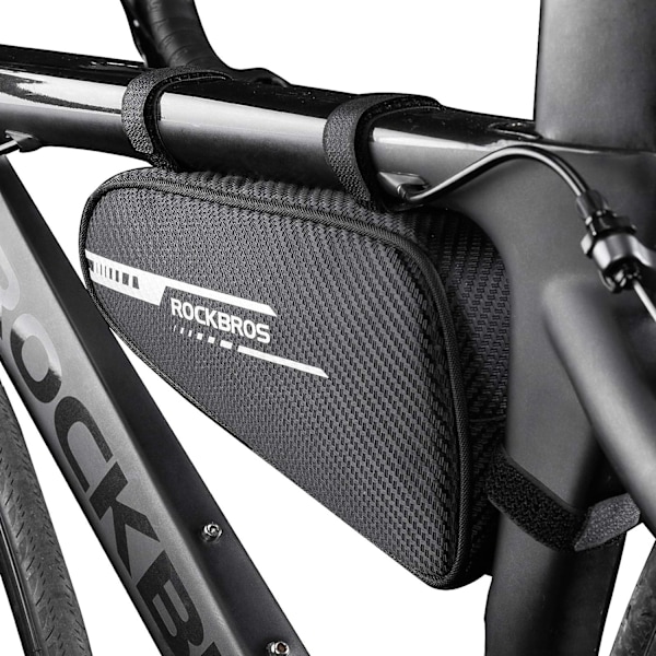 Cykelramme Taske, Reflekterende Trekant Taske Sort 1.2L