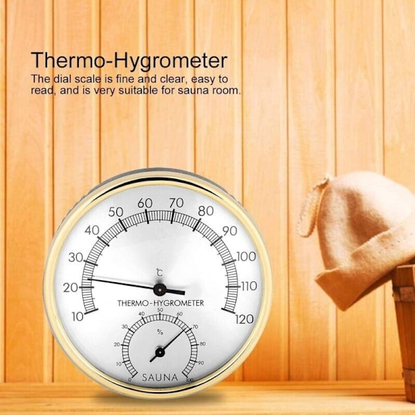 Termohygrometer, Temperatur- og fuktighetshygrometer for kjøkken, LCD digitalt romtermometer, Hygrometertermometer for rom, Saunahygrometer, Metall
