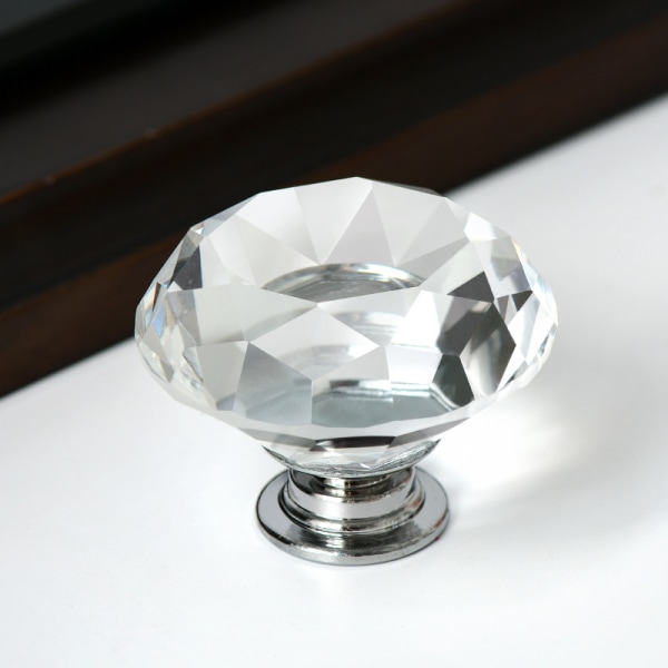 Dørknapper i krystallglass Diamond Cut Skuffetrekk for skap C