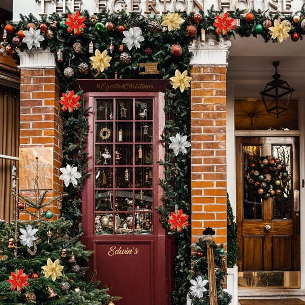 1 x Julekule, Kunstig Blomsterhode, Rød Glitterkule til Juletrepynt (Rød)