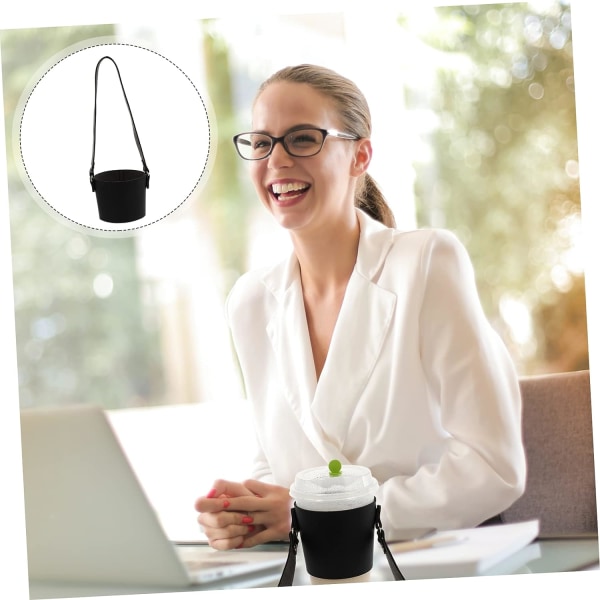 1PC Läder Mug Sleeves Bärbar Mug Läder Tote Väskor Läder Protector för Att Gå Kaffe Versa Sleeves Tote Mångsidig Kopphållare Mugglock