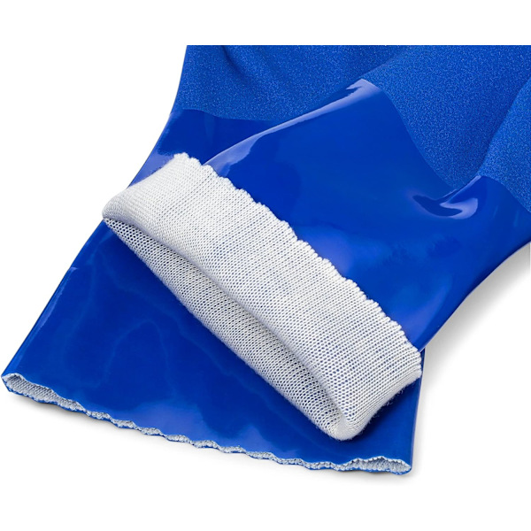 Husholdning PVC-hansker med behagelig bomullsfor, sklisikker overflate, kjøkkenoppvask, ekstra tykkelse, kjøkkenrengjøring, arbeid, maling, Pe