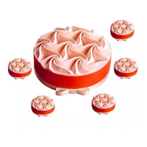 Spiralformet silikonekageform (hvid), kagebageform, slip-let, hurtig udløsning, bageform til mousse-kager