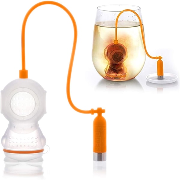 (Orange) Silikonteinfuser, Big Dipper-formad livsmedelskvalitet silikonteinfuser, rolig och kreativ avtagbar tesil med fint nät för stora c