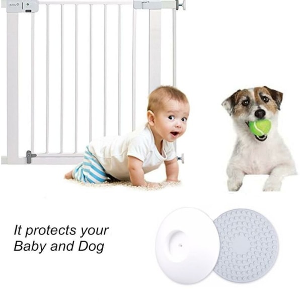 Vægbeskyttelse til babytrappelåge og dørsikkerhedslåge, vægbeskytter uden boring til tilspænding til børnesikkerhedslåge, hund