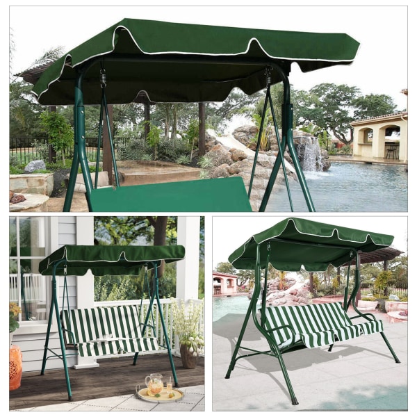 Swing Canopy Cover (grön 142 * 120 * 15CM) - Lyxig polyester till