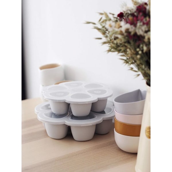 Silikone multi-portioner i premium kvalitet, ekstrem termisk resistens, ovn og mikroovn, 6 uafhængige celler, hermetisk låg, fremstillet i Italien, 6x150 ml, g
