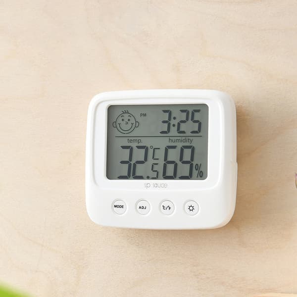 Inomhus termometer digital hygrometer, inomhus väderstation, fuktsensor med bakgrundsbelysning, ℃ / ℉-funktion, klocka/datum, för sovrum