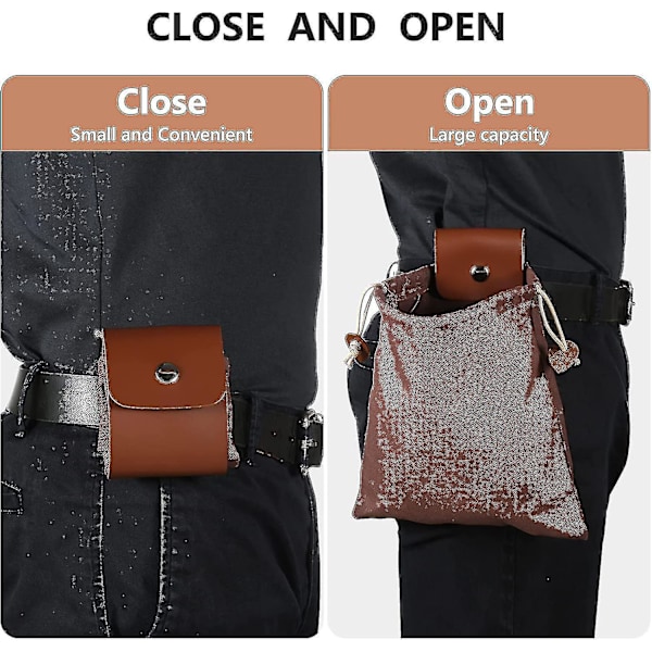 Fôringsekk, sammenleggbar buskcraftsekk, vokset lerret fôringspose (PU svart)