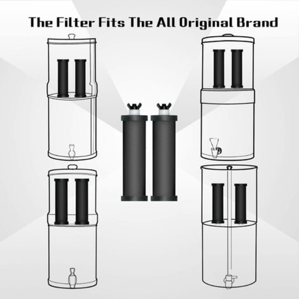 Gravity Filter System Hink för Utomhuscamping Familjevandring, 2 st Filterbyte - 2 st Filterbyte