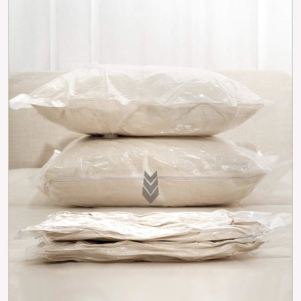 6 poser vakuumopbevaringsposer (4*60x80cm og 2*80x100cm) genanvendelige vakuumopbevaringsposer med pumpe til sengetøj