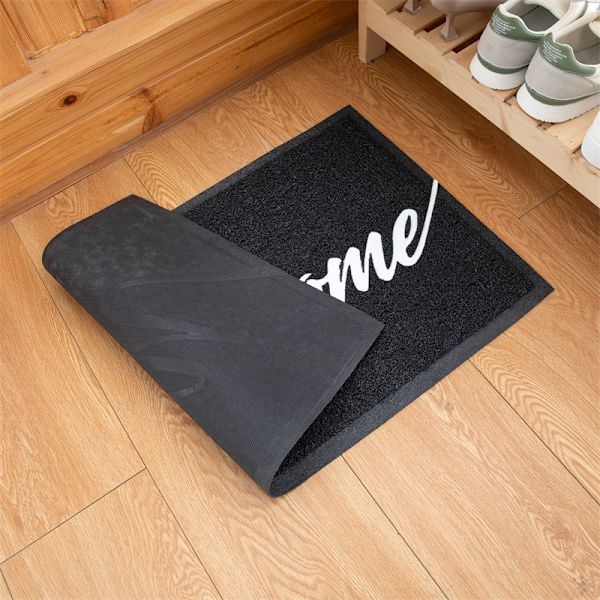 Välkommen dörrmatta (40*60cm, svart), hållbar välkomstmatta tunn golvmatta ytterdörrmatta halkfri matta lämplig för entréer, gårdar