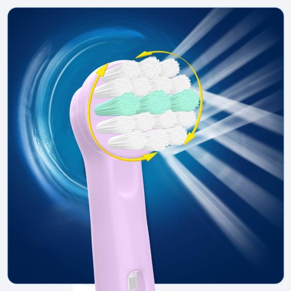 för Oral B Tandborsthuvud för Barn, Elektriska Tandborsthuvuden för Barn Kompatibla Braun Ersättningshuvuden, för 3D White, Dual Cleaning, Precision C